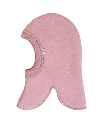 Joha Schlupfmütze Balaclava Mütze 100% Merino Wolle | Unisex Schalmütze Mützenschal Winter Sturmhaube für Kinder und Baby 0-9 Jahre, Größe 45 cm, Altrosa von Joha