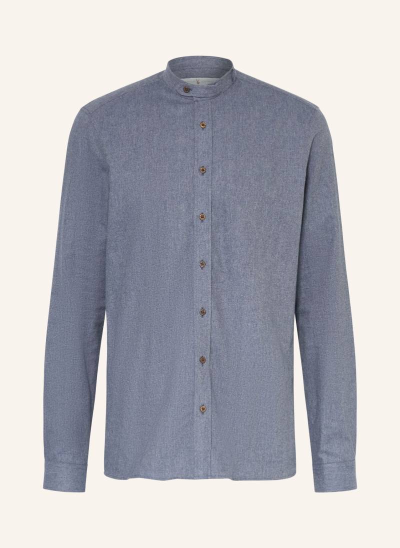 Johann & Johanna Trachtenhemd Tailored Fit Mit Stehkragen blau von Johann & Johanna