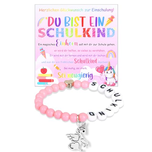 Johiux Einschulung Mädchen Geschenke Armband Schulkind Mädchen,Füllung Einhorn Schulanfang Geschenkeschultüte mädchen, Mädchen-Armband mit Grußkarte Geschenkbox für Schule Kinder (Umfang 14.5cm3) Johiux Einschulung Mädchen Geschenke Armband Schulkind Mädchen,Füllung Einhorn Schulanfang Geschenkeschultüte mädchen, Mädchen-Armband mit Grußkarte Geschenkbox für Schule Kinder (Umfang 14.5cm3) von Johiux