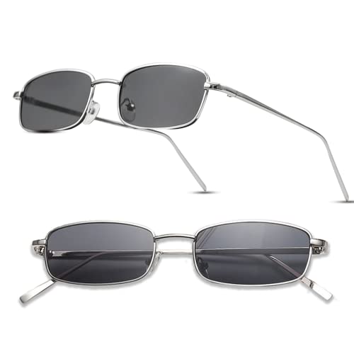 Johiux 1*Herren Sonnenbrille Rechteckige Vintage Gläser,Party Retro Sonnenbrille Herren,UV-Schutz Sunglasses für Herren Damen von Johiux