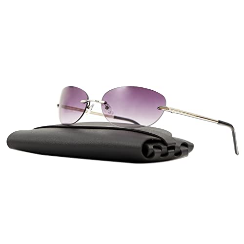 Johiux Retro Sonnenbrille Herren Damen, Vintage Sonnenbrille,Sonnenbrille Herren Polarisiert,Retro Halbrahmen Sonnenbrille,Rahmenlose Sonnenbrille von Johiux