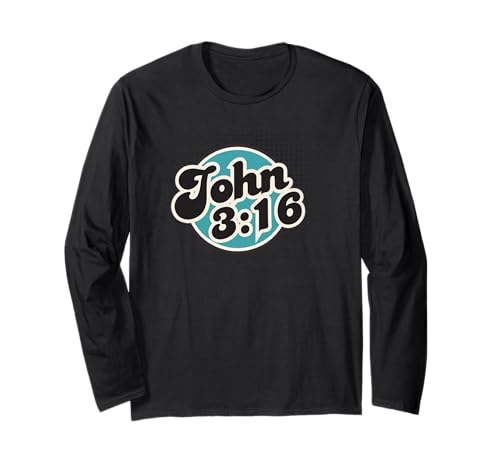 Johannes 3:16, Männer, Frauen und Jugendliche Langarmshirt von John 3:16, Retro Christian Faith
