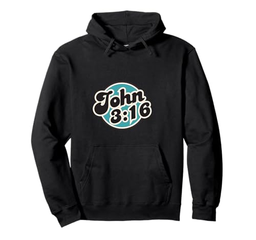 Johannes 3:16, Männer, Frauen und Jugendliche Pullover Hoodie von John 3:16, Retro Christian Faith