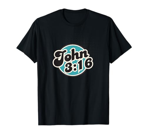 Johannes 3:16, Männer, Frauen und Jugendliche T-Shirt von John 3:16, Retro Christian Faith