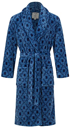 John Christian Supeweicher Fleece-Morgenmantel mit geometrischem Muster (XL) von John Christian