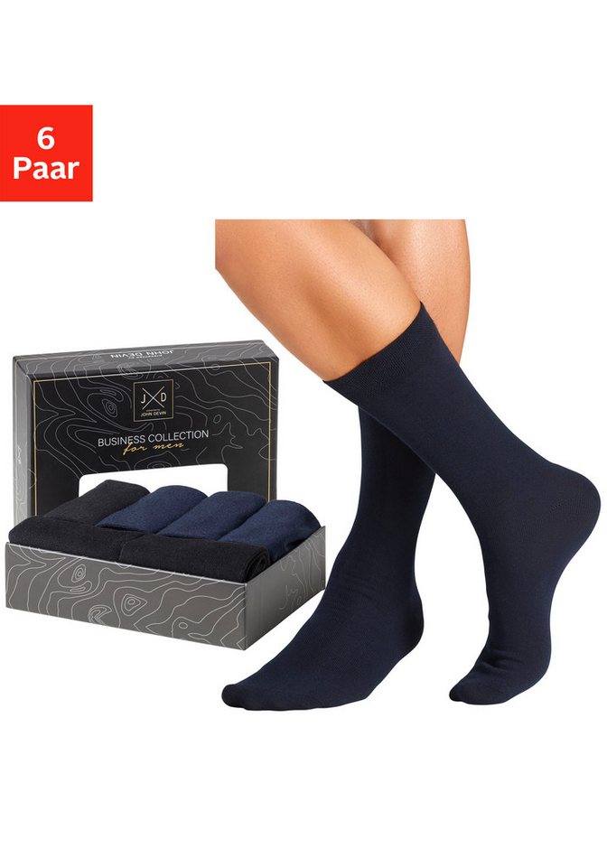 John Devin Businesssocken (Packung, 6-Paar) lange Form, wertig in Box verpackt von John Devin