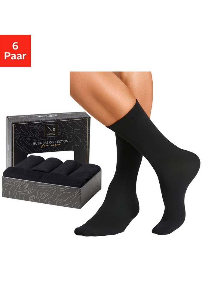 John Devin Businesssocken (Packung, 6-Paar) lange Form, wertig in Box verpackt von John Devin