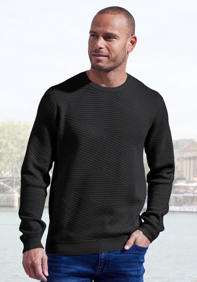 John Devin Strickpullover Pullover aus weichem Strukturstrick von John Devin