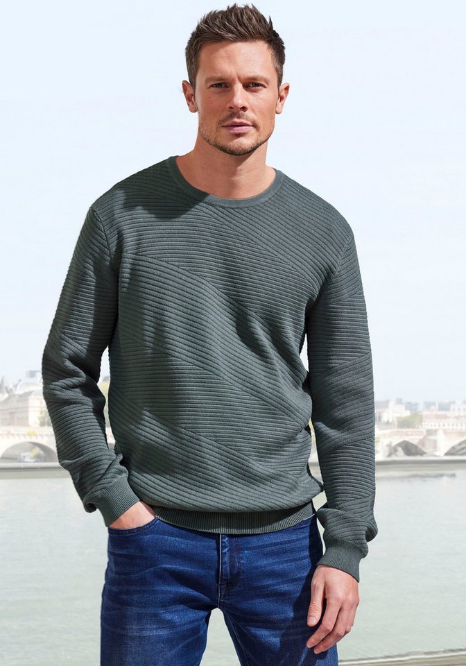 John Devin Strickpullover Pullover aus weichem Strukturstrick von John Devin