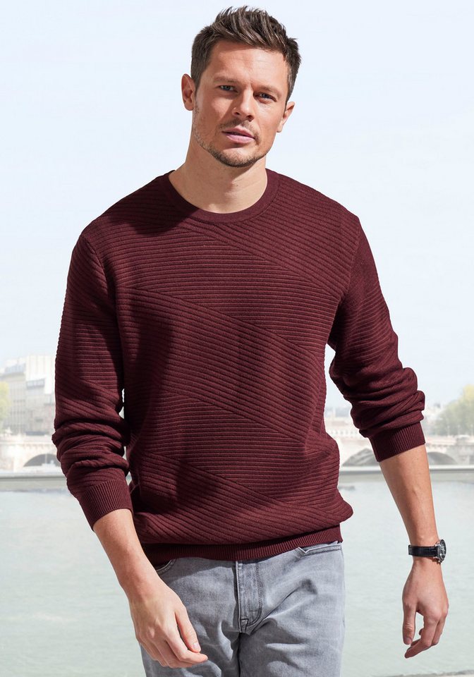 John Devin Strickpullover Pullover aus weichem Strukturstrick von John Devin