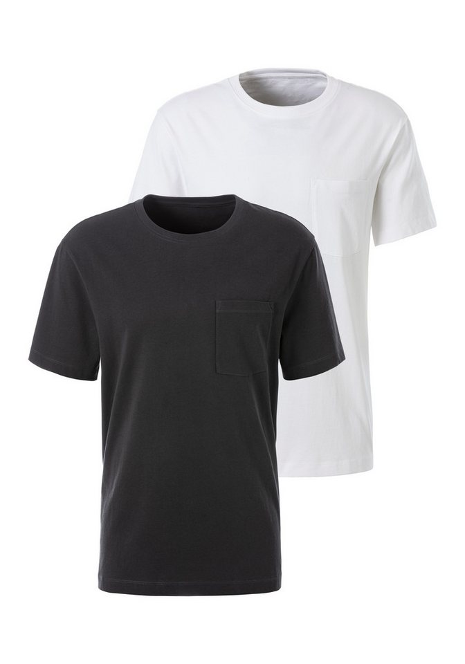 John Devin T-Shirt (2-tlg., 2er-Pack) mit Brusttasche von John Devin