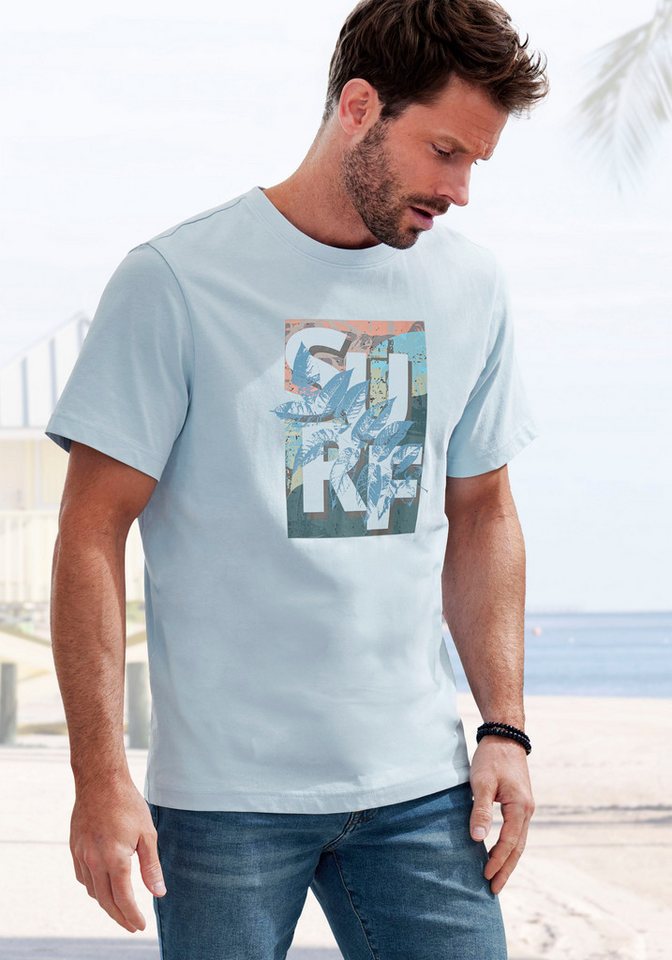 John Devin T-Shirt Rundhalsshirt mit Surf -Aufdruck aus reiner Baumwolle John Devin T-Shirt Rundhalsshirt mit Surf -Aufdruck aus reiner Baumwolle von John Devin