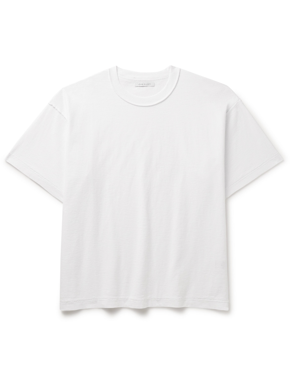 John Elliott - Reversed Cropped Cotton-Jersey T-Shirt - Men - White - XL von John Elliott