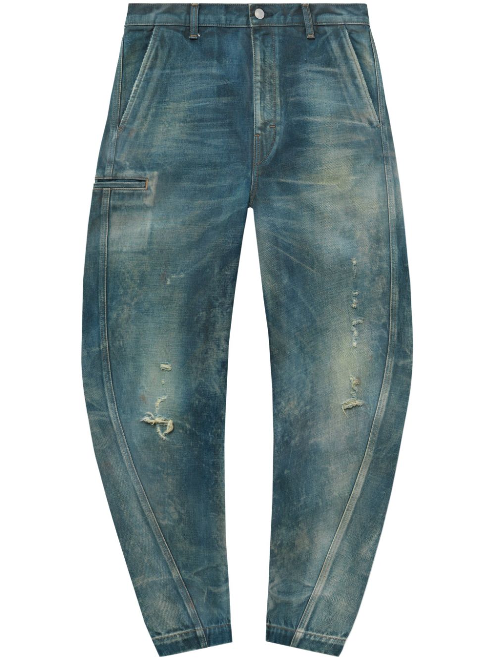 John Elliott Sendai Tapered-Jeans im Distressed-Look - Blau von John Elliott