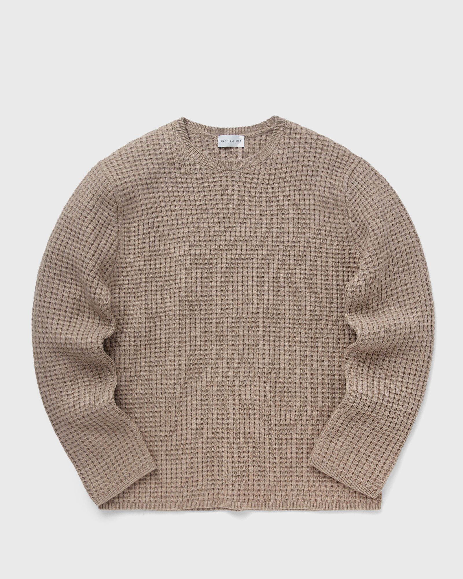 John Elliott WOOL WAFFLE KNIT CREW men Pullovers white in Größe:XL von John Elliott