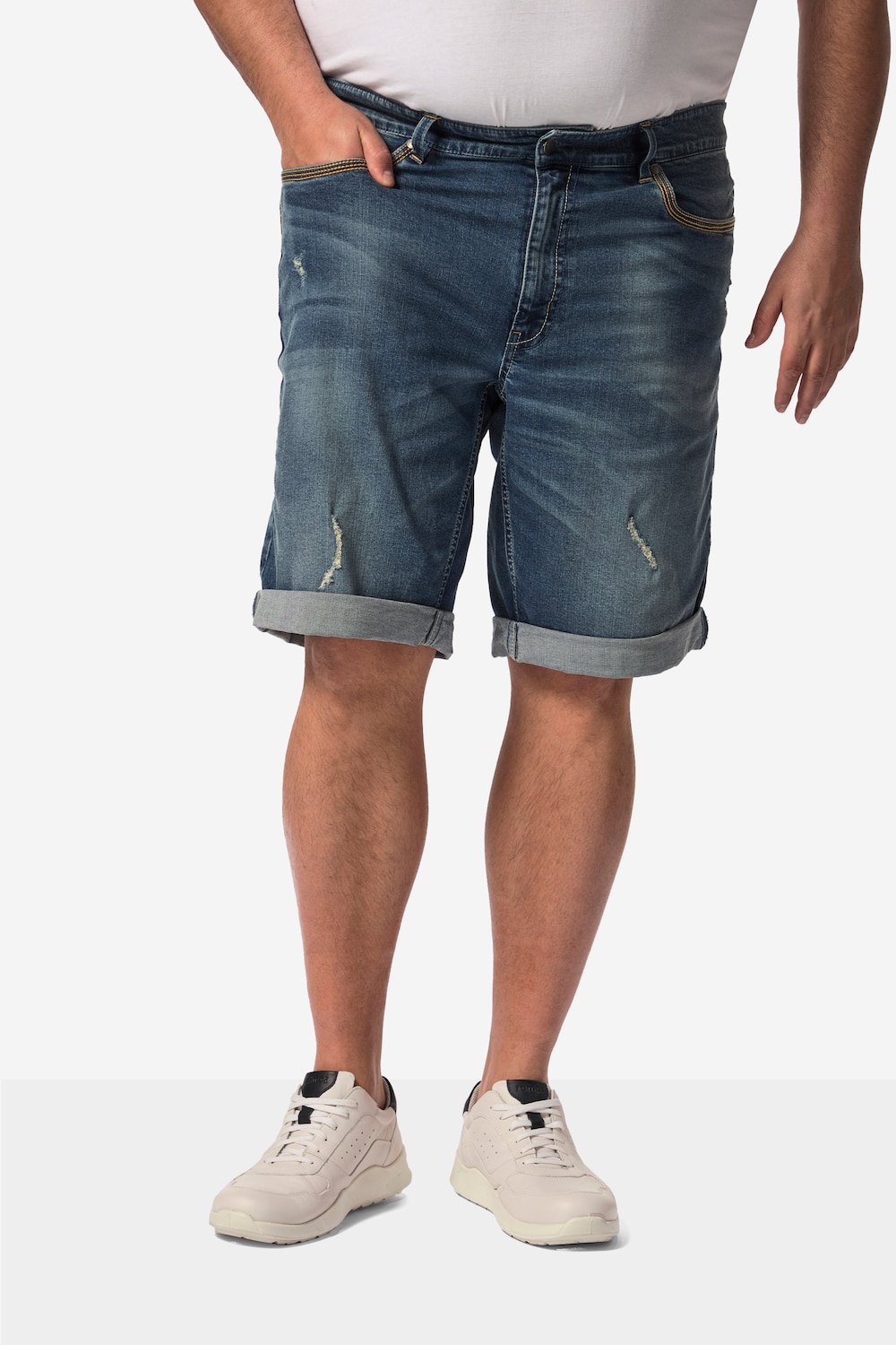 Große Größen John F. Gee Jeans-Bermuda, Herren, blau, Größe: 56, Baumwolle, John F. Gee von John F. Gee