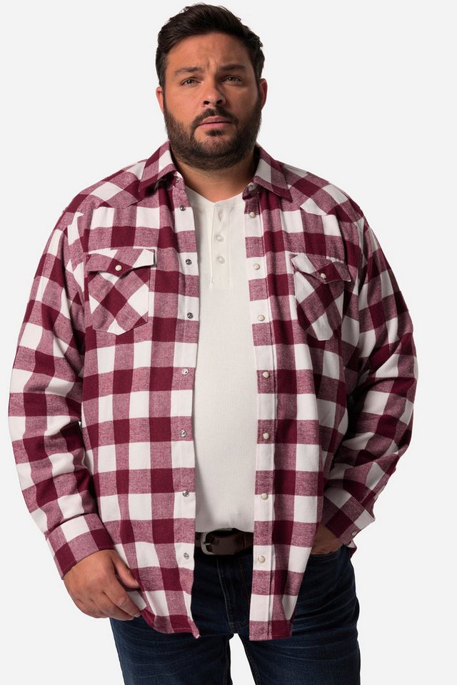 John F. Gee Businesshemd John F. Gee Karo-Flanellhemd Langarm Kentkragen von John F. Gee