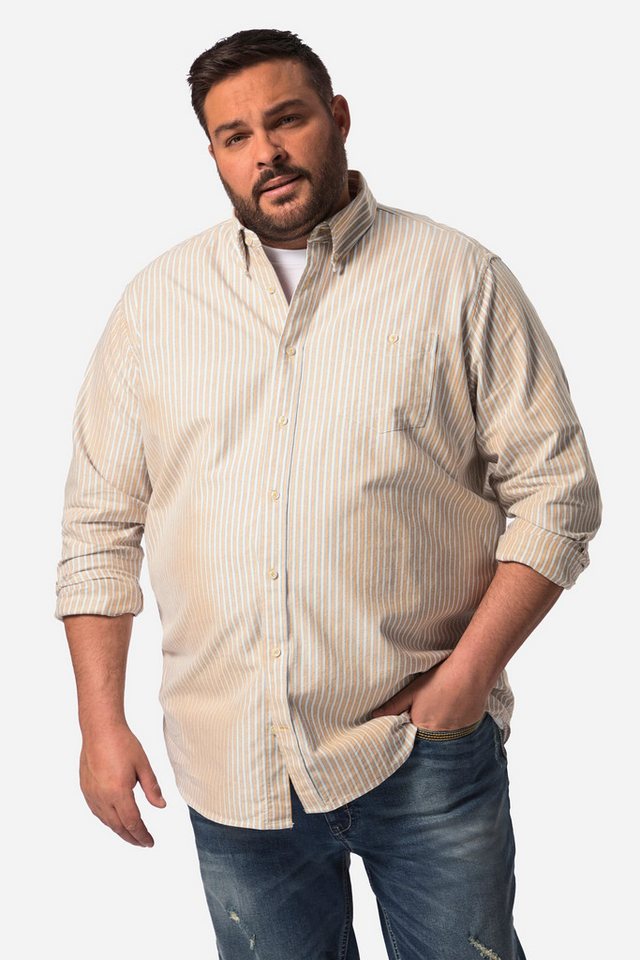 John F. Gee Businesshemd John F. Gee Streifenhemd Langarm Buttondown-Kragen von John F. Gee