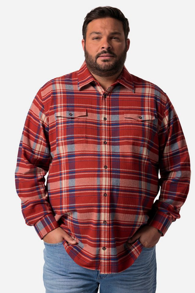 John F. Gee Kurzarmhemd John F. Gee Karo-Flanellhemd Langarm Kentkragen von John F. Gee