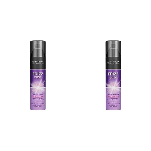 John Frieda Frizz Ease Regenschirm Haarspray - 2er Pack (1 x 250 ml) - 24h-Schutz vor Feuchtigkeit - Hairspray für widerspenstiges Haar - mit Keratin von John Frieda