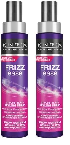 John Frieda - Traumglätte 3-Tage-Glatt Styling Spray - Inhalt: 100ml - Mit Hitzeschutz und Keratin - Für widerspenstiges, mitteldickes bis dickes Haar (Packung mit 2) von John Frieda