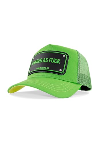 John Hatter & Co Trucker Cap Loaded AS Fuck Rubber Lime Grün, Size:OneSize von John Hatter & Co