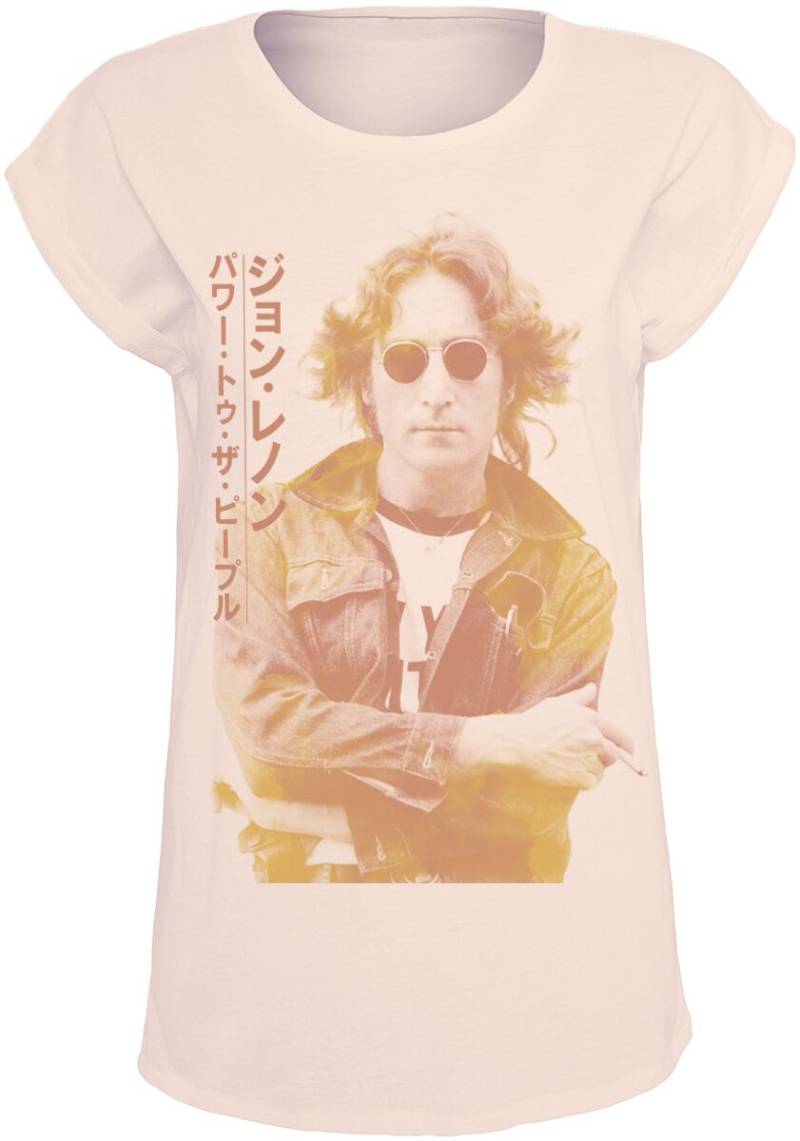 John Lennon T-Shirt - Power To The People - S bis XXL - für Damen - Größe XXL - rosa  - Lizenziertes Merchandise! von John Lennon