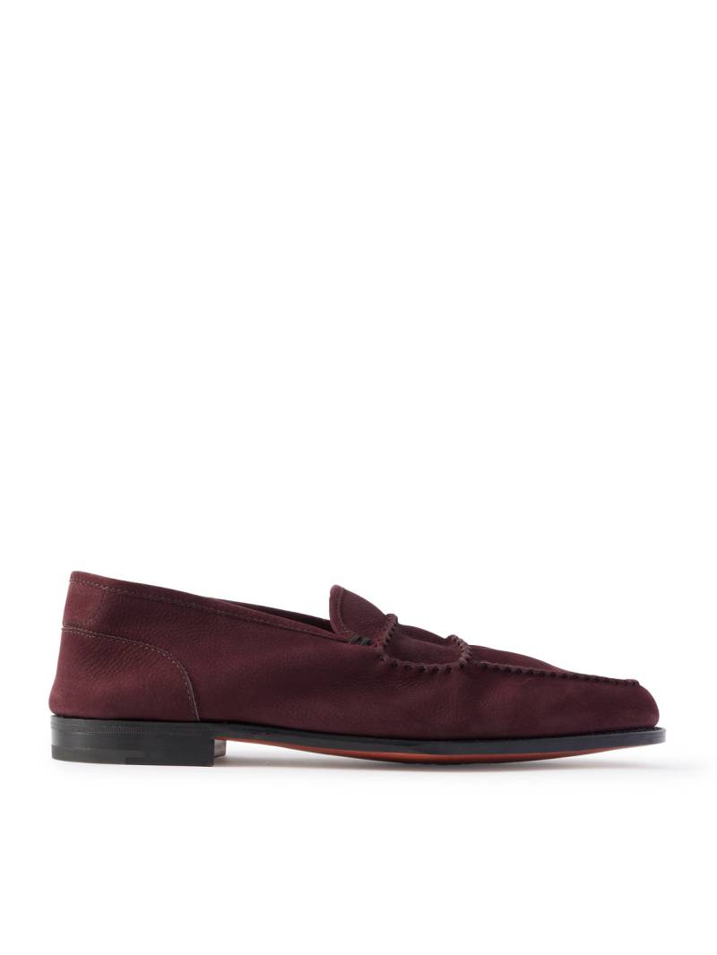 John Lobb - Bath Nubuck Loafers - Men - Burgundy - UK 8.5 von John Lobb