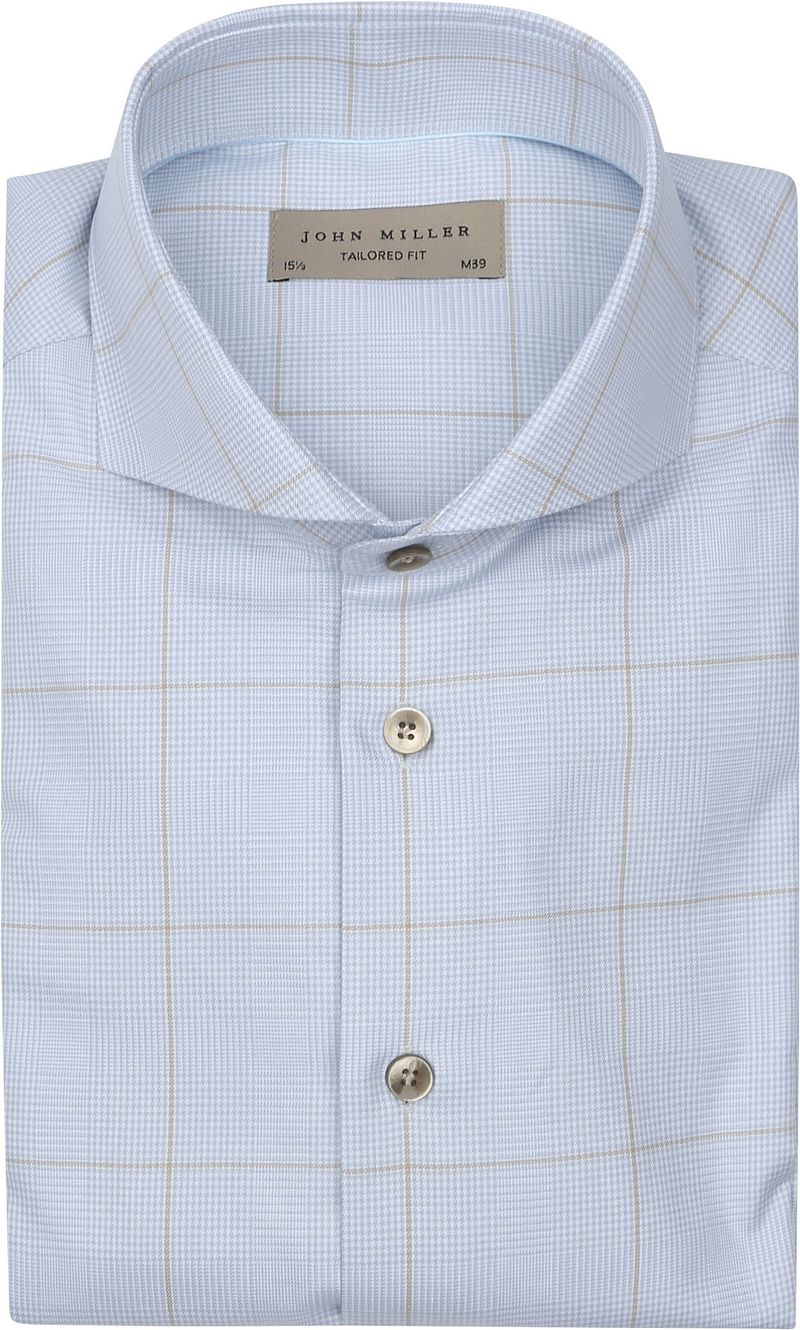 John Miller Hemd Check Hellblau - Größe 44 von John Miller