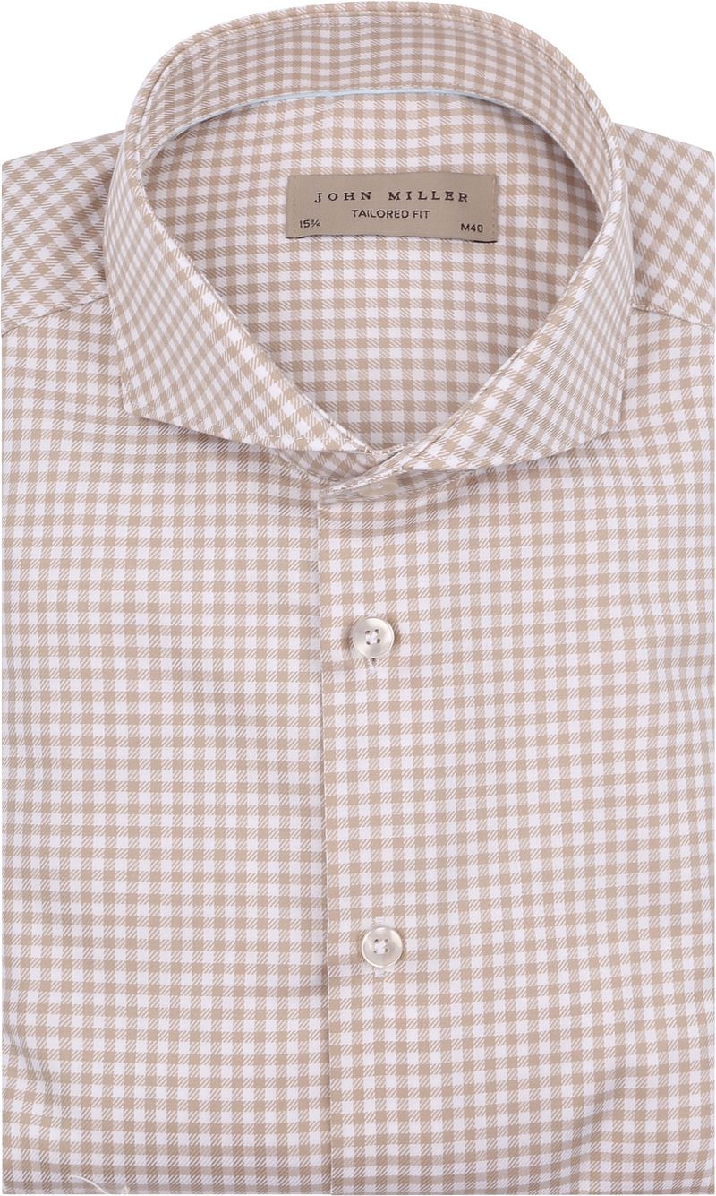 John Miller Hemd Kariert Beige - Größe 44 von John Miller