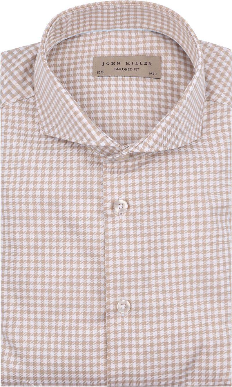 John Miller Hemd Kariert Beige - Größe 44 von John Miller