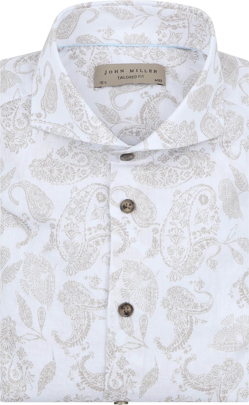 John Miller Hemd Paisley Print Beige - Größe 38 von John Miller