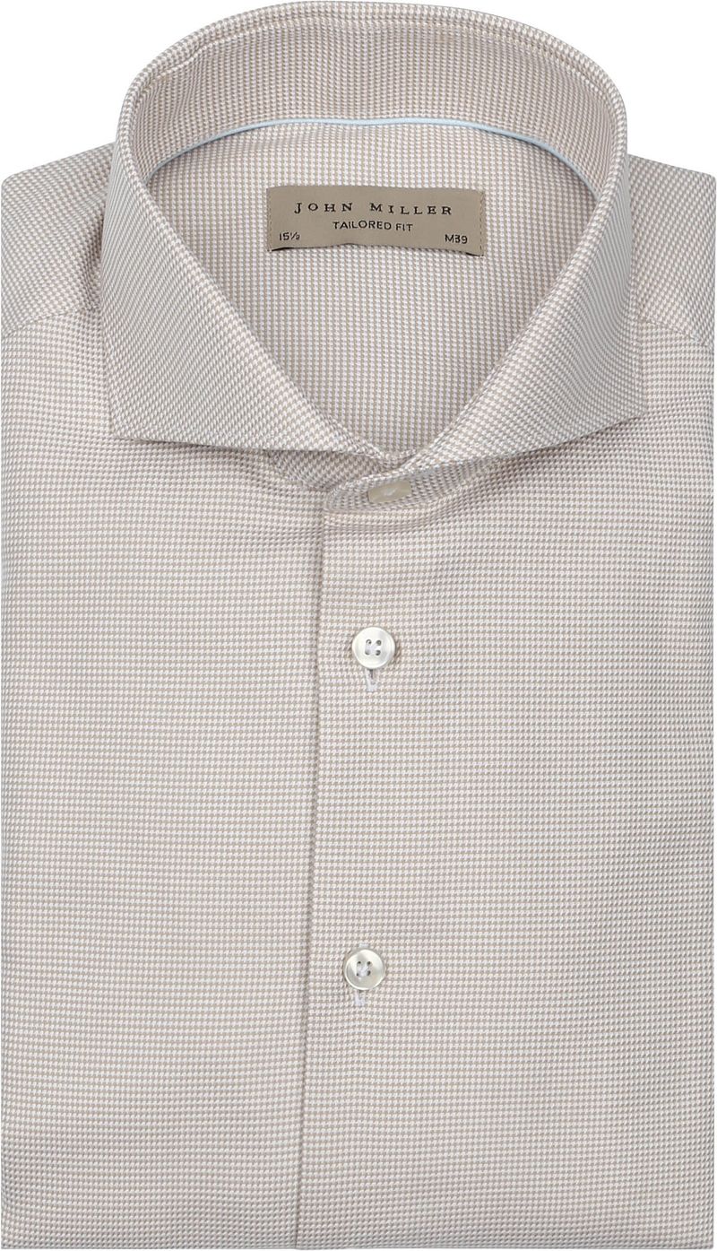 John Miller Hemd Small Check Beige - Größe 40 von John Miller