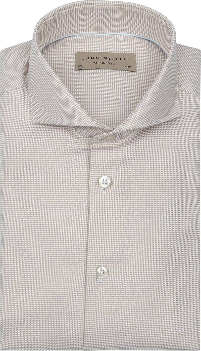 John Miller Hemd Small Check Beige - Größe 45 von John Miller