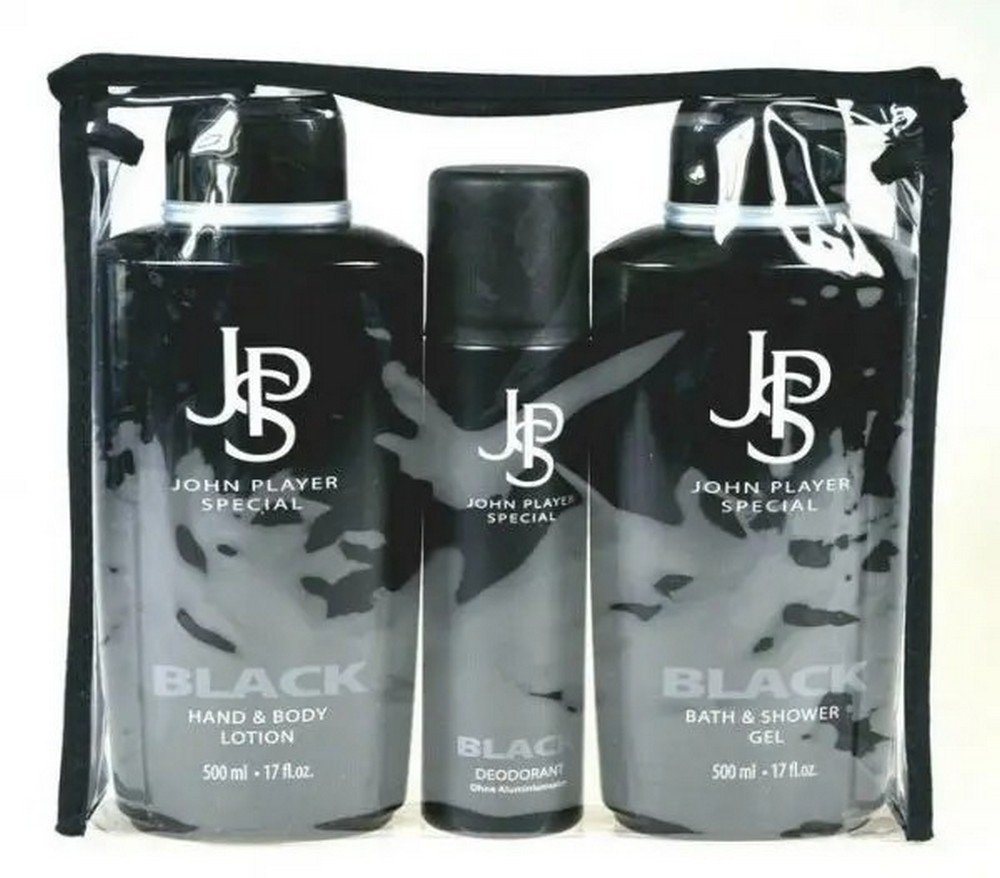 John Player Special Duschgel Black Duschgel 500ml & Body Lotion 500ml & Deodorant 150ml, 3-tlg. von John Player Special