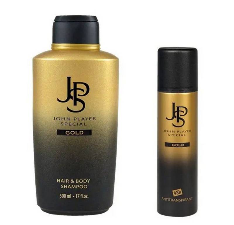 John Player Special Haarshampoo GOLD Hair & Body Shampoo 500 ml + Deo Spray 150 ml von John Player Special