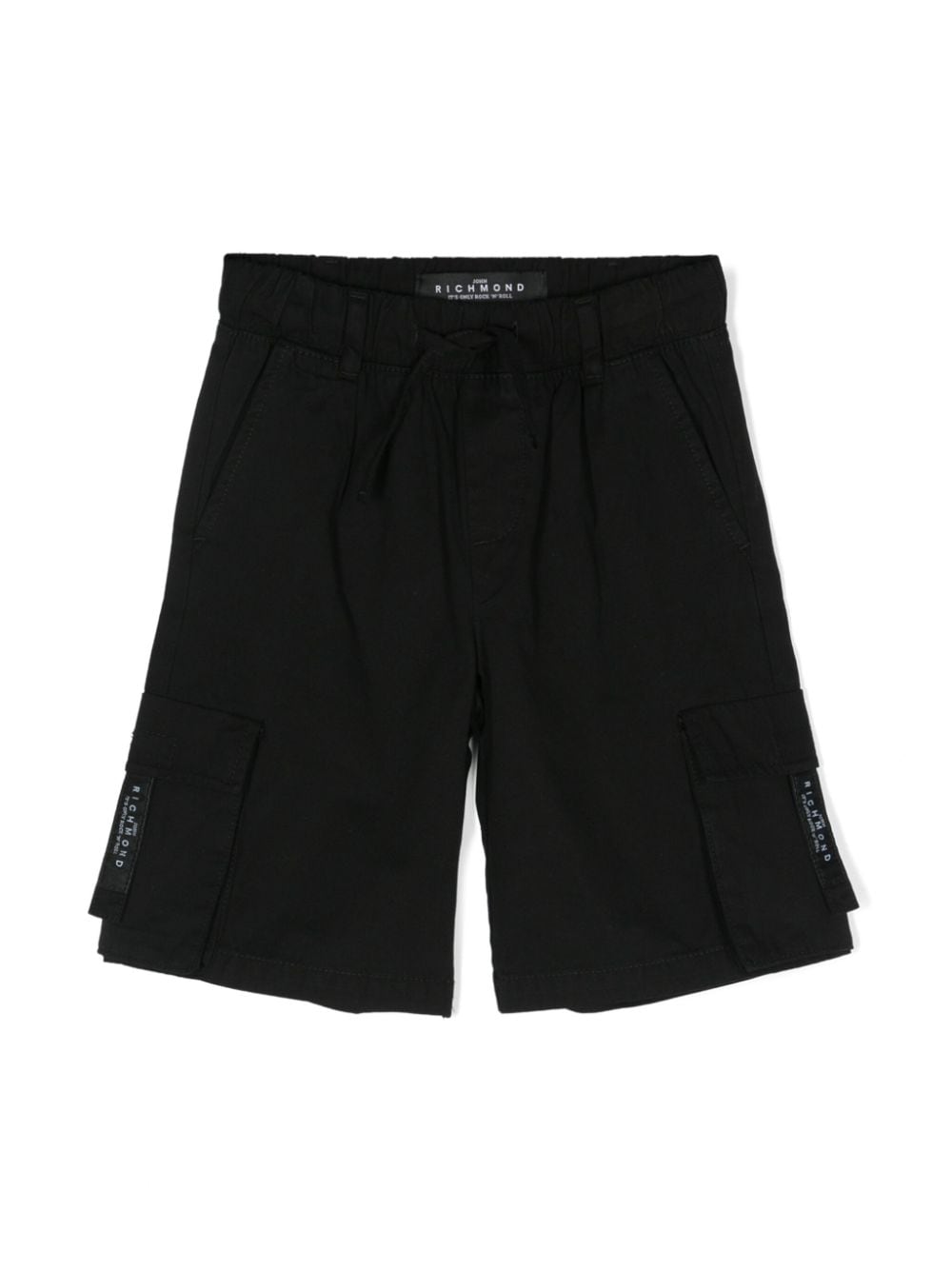 John Richmond Junior Cargo-Shorts mit Logo-Print - Schwarz von John Richmond Junior