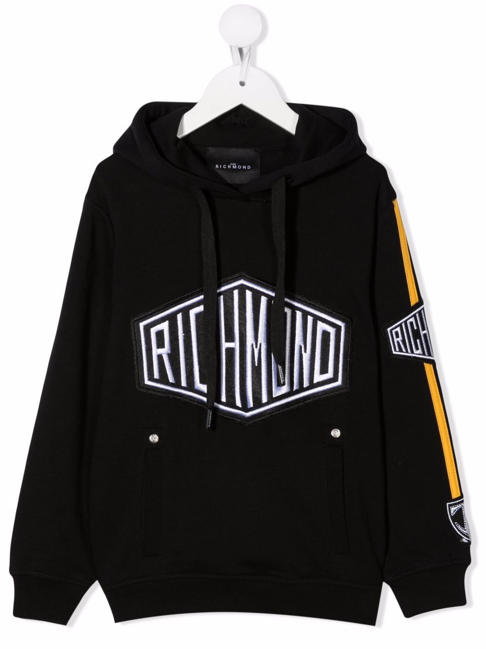 John Richmond Junior Hoodie mit Logo-Stickerei - Schwarz von John Richmond Junior