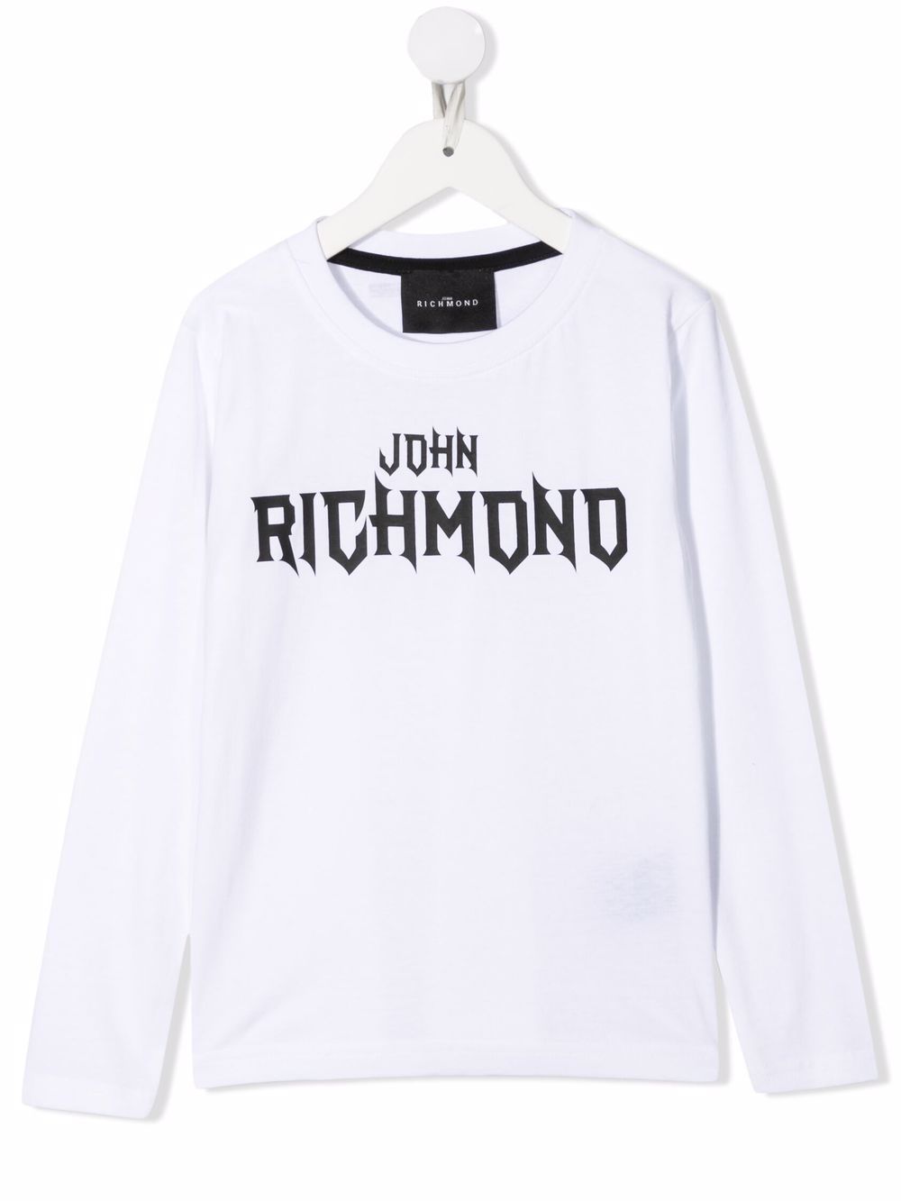 John Richmond Junior Langarmshirt mit Logo-Print - Weiß von John Richmond Junior