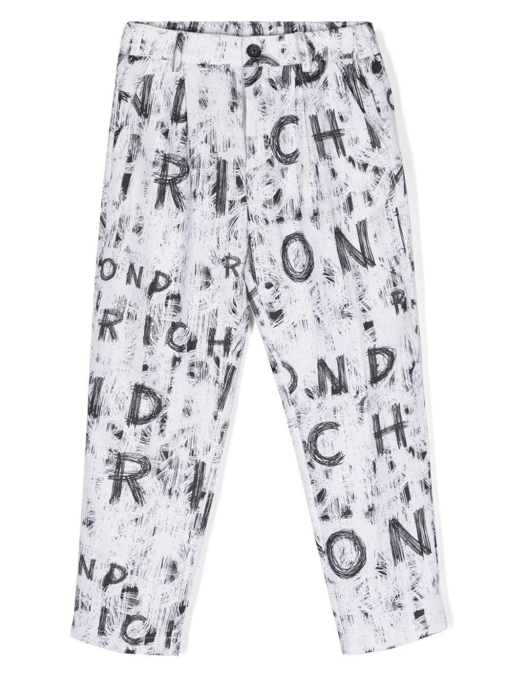 John Richmond Junior Leinenhose mit Graffiti-Print - Weiß von John Richmond Junior