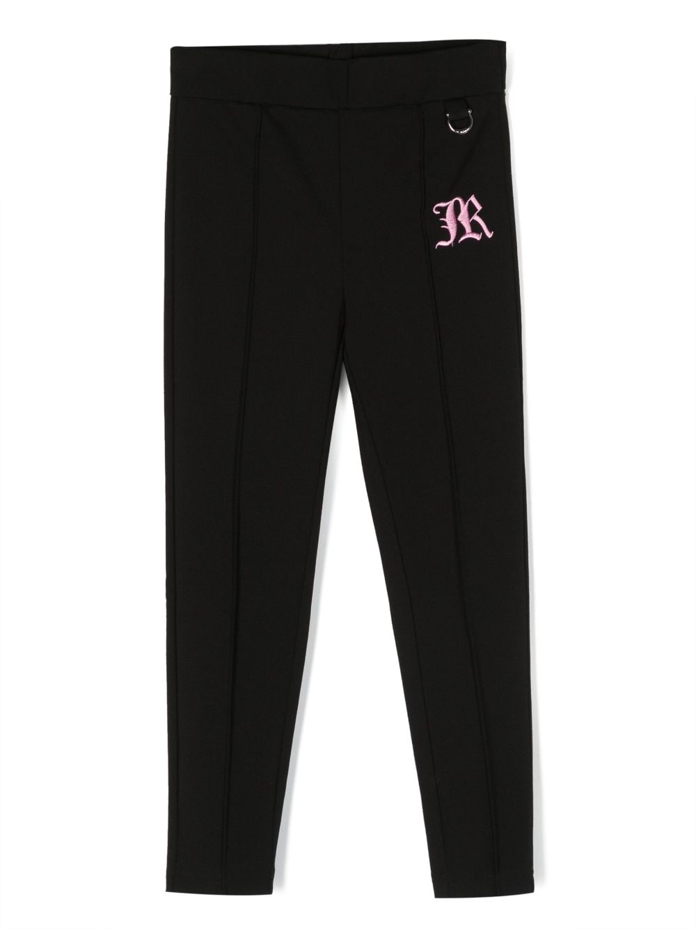 John Richmond Junior Leggings mit Logo-Stickerei - Schwarz von John Richmond Junior