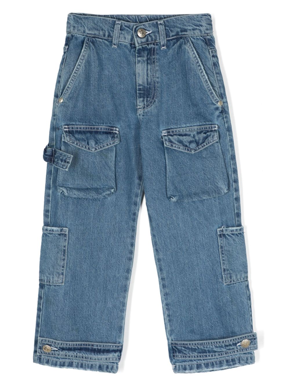 John Richmond Junior Straight-Leg-Jeans mit Cargotaschen - Blau von John Richmond Junior