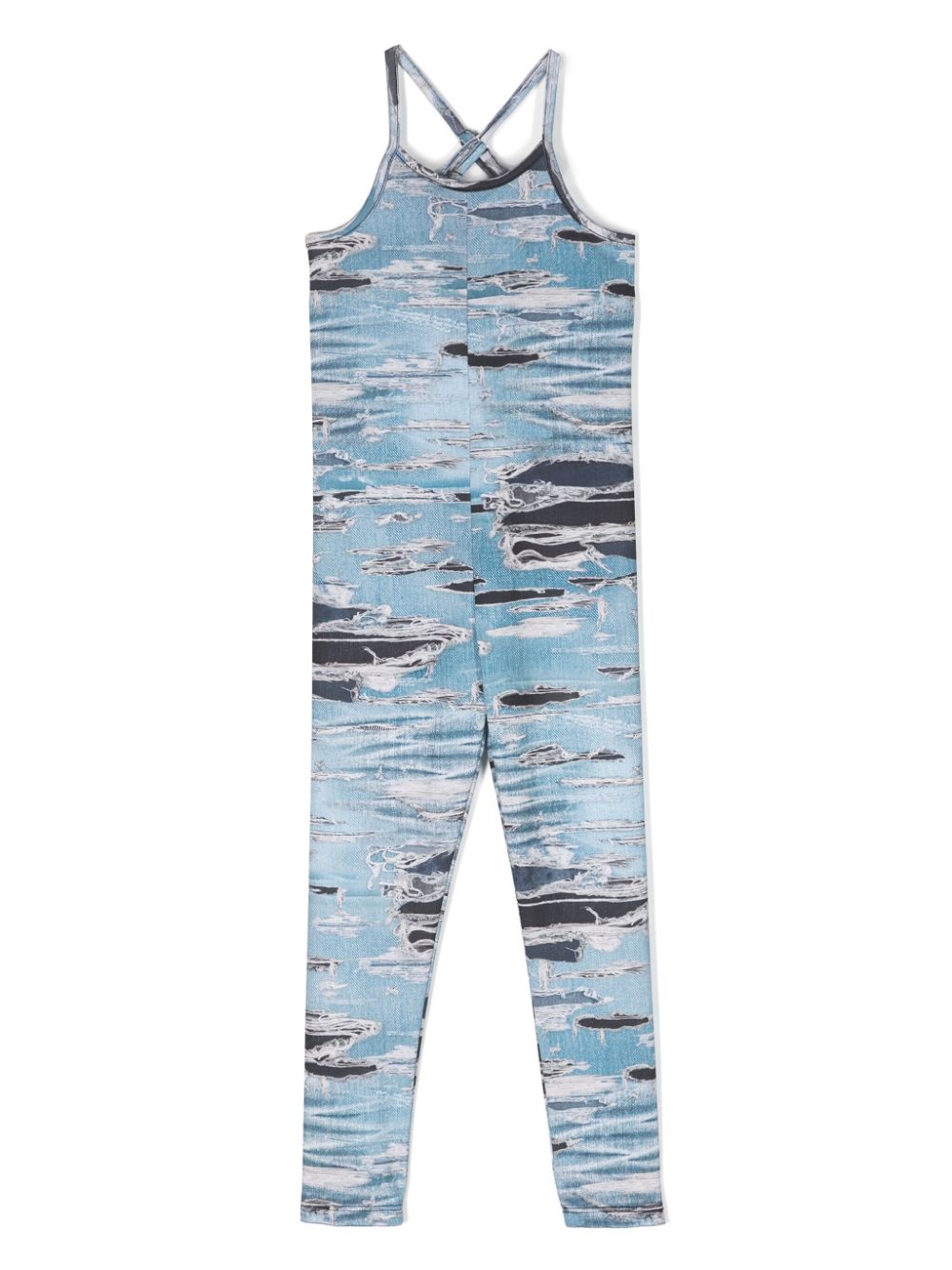 John Richmond Junior Jumpsuit mit Trompe-l'oeil-Print - Blau von John Richmond Junior