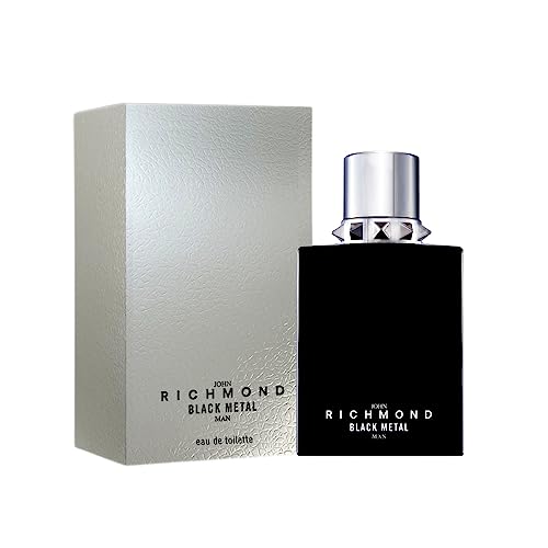 JOHN RICHMOND black metal man Eau de Toilette - Ein holziger, moschusartiger und blumiger Herrenduft für Männer mit starkem Charakter, 50 ml Flasche von John Richmond