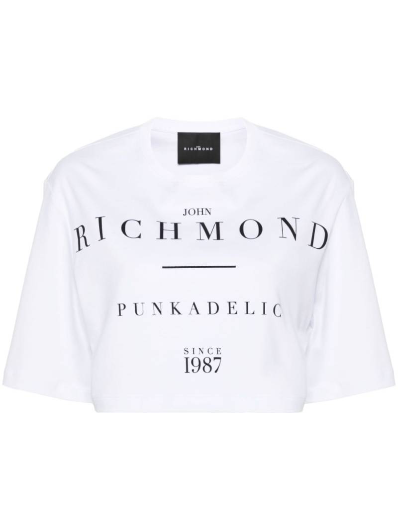 John Richmond Cropped-T-Shirt mit Logo-Print - Weiß von John Richmond