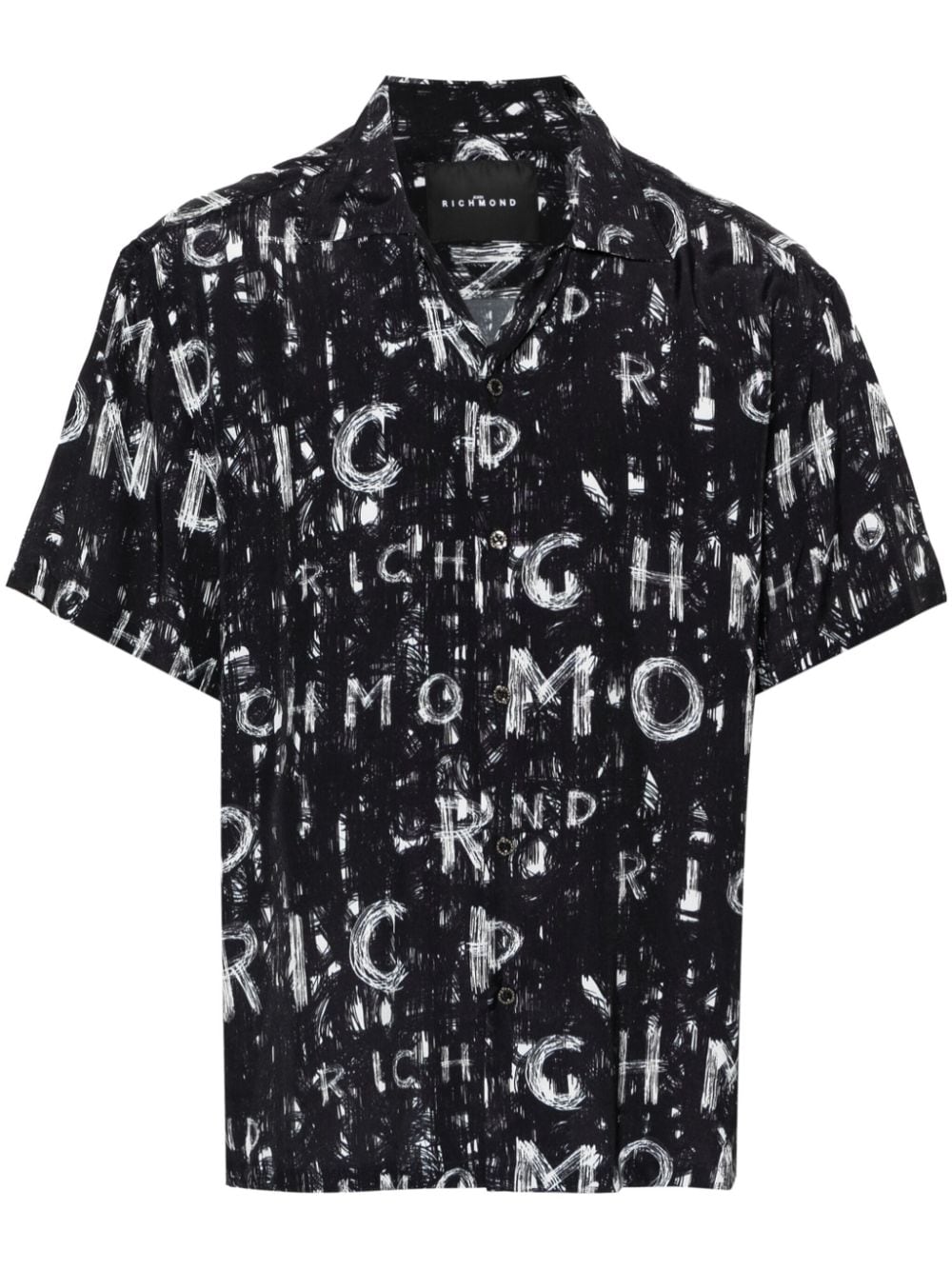 John Richmond Hemd mit Logo-Print - Schwarz von John Richmond