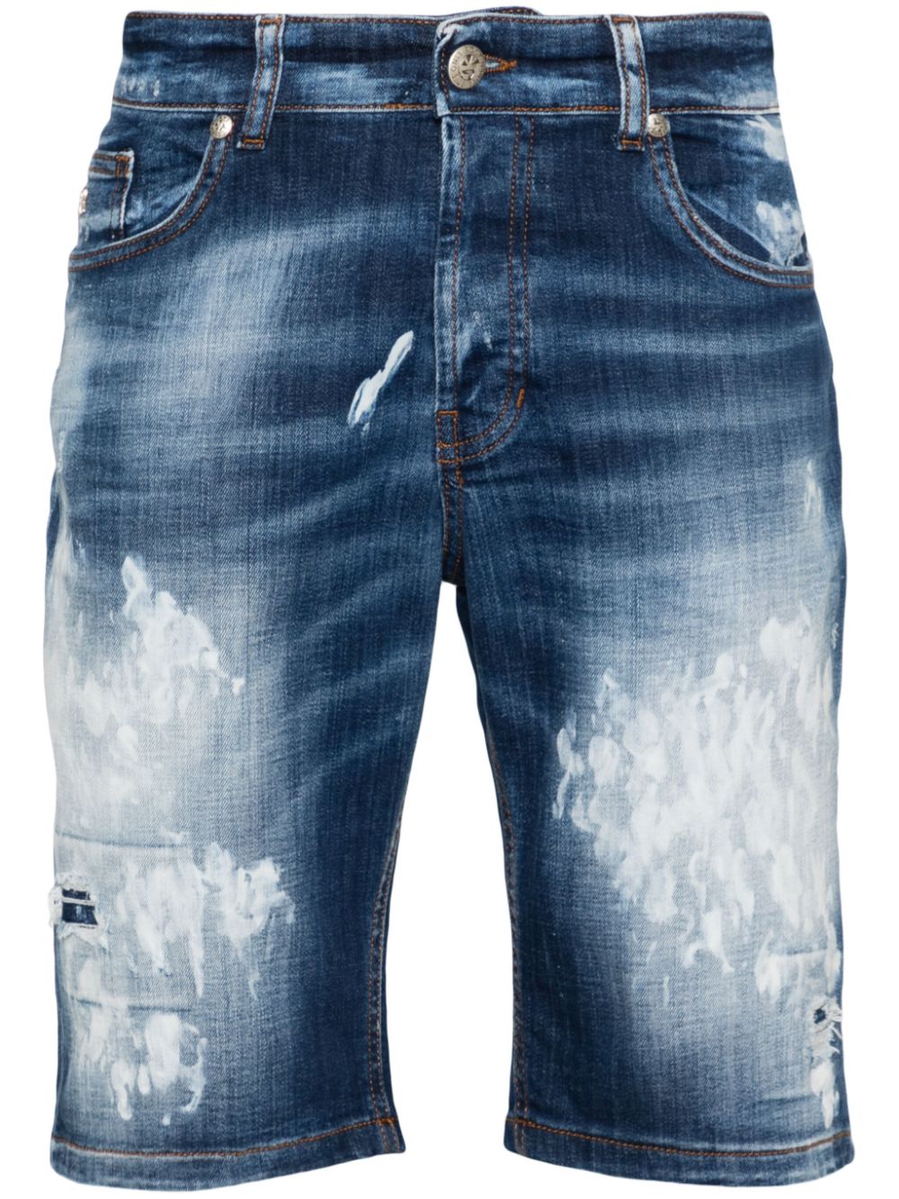 John Richmond Jeans-Shorts im Distressed-Look - Blau von John Richmond