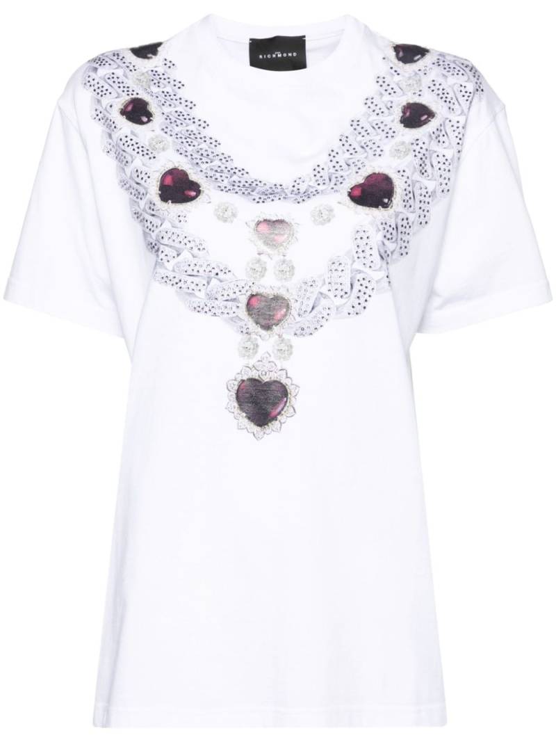 John Richmond T-Shirt mit Strass - Weiß von John Richmond