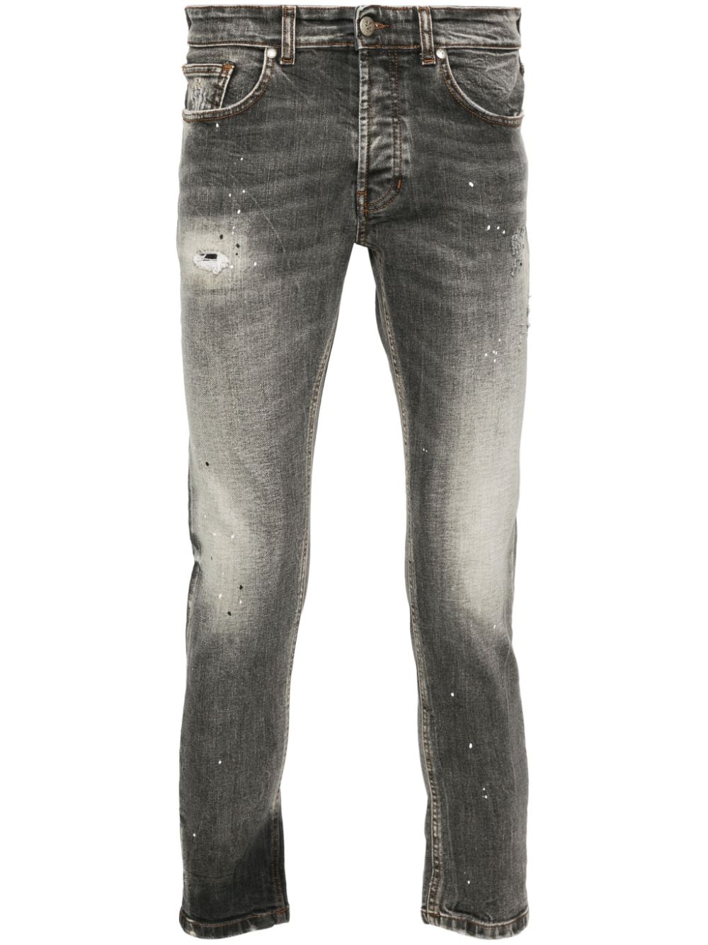 John Richmond Tapered-Jeans im Distressed-Look - Schwarz von John Richmond