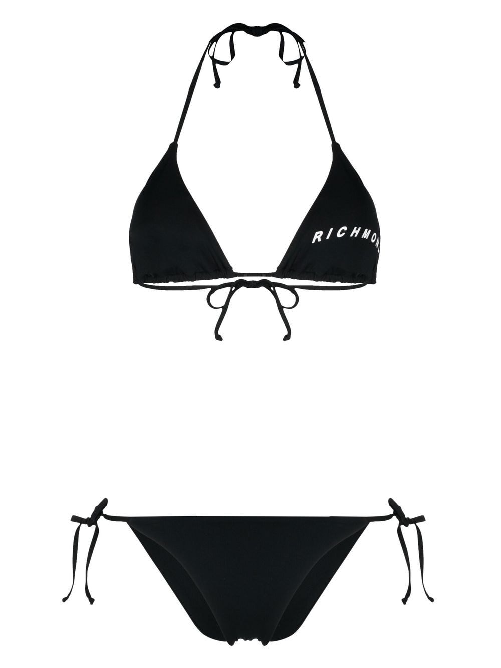John Richmond Triangel-Bikini mit Logo - Schwarz von John Richmond